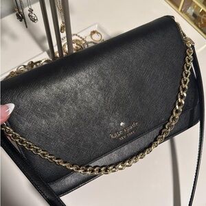 Kate Spade Black Crossbody Bag with Gold Accents